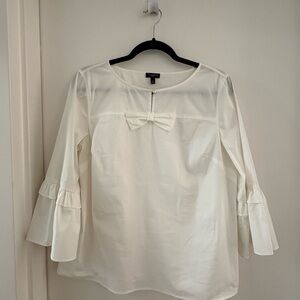 Talbots Cream Blouse with Bow Accent